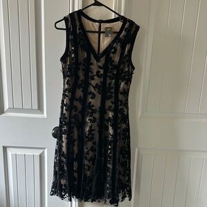 Taylor Black Sheath Midi Dress V-Neck Sleeveless